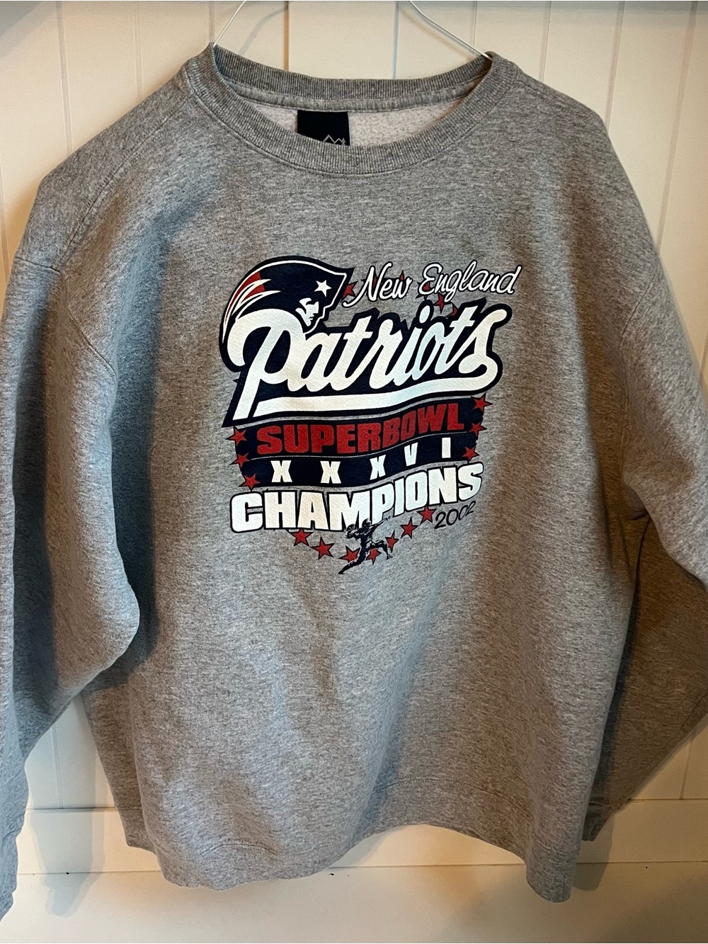 SUPER BOWL XXXVI NEW ENGLAND PATRIOTS Champs XL Sweatshirt Tom Brady